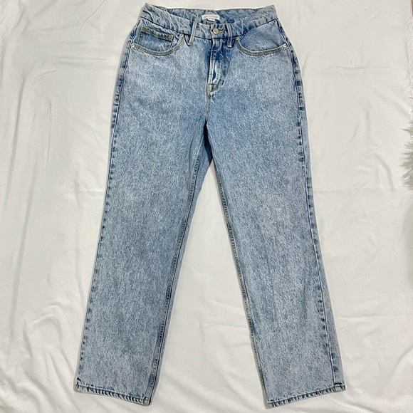 Good American Denim Straight Leg Pants Good 90's Duster In Indigo Size 2/26 - Picture 3 of 9